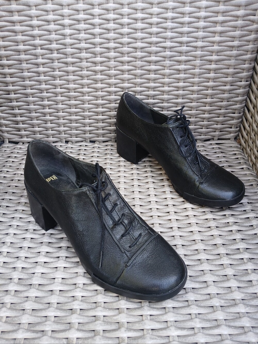 Camper Lace-Up Block Heel Women's Shoes